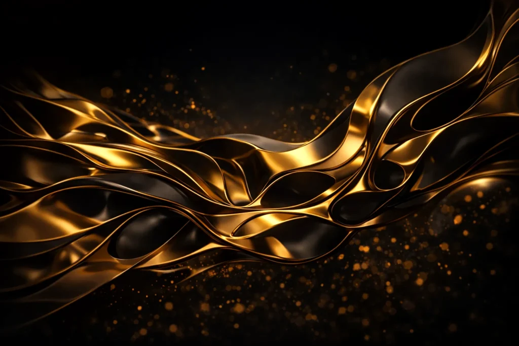 Abstract gold fluid design representing digital growth and online business strategy.